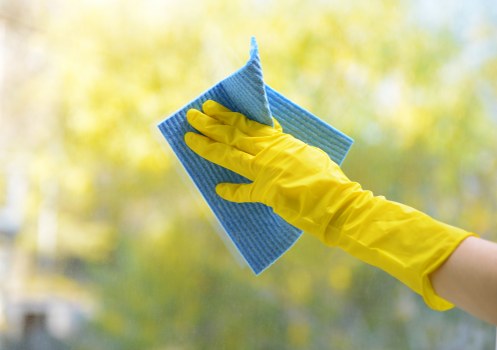 Use of PPE during professional cleaning tasks