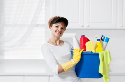 Local Battersea cleaners preparing a flat for handover after moving out
