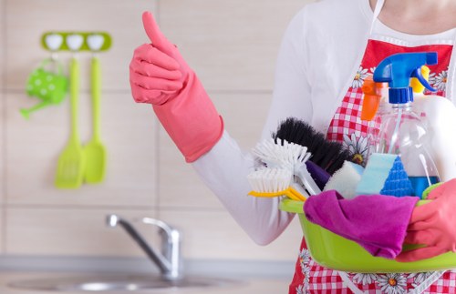 Hot water extraction carpet cleaning equipment in a Battersea property
