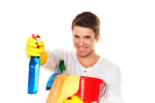 Local communal cleaning team working in a Battersea managed estate